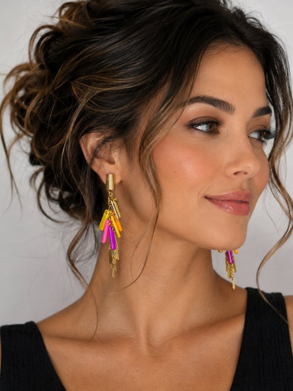Ophelia Roe Multi Color and Gold Tone Drop Earrings